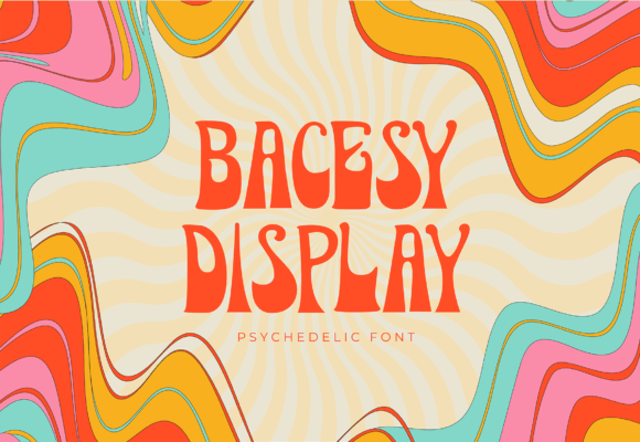 Bacesy Display: A Psychedelic Retro Font for Handmade Creators