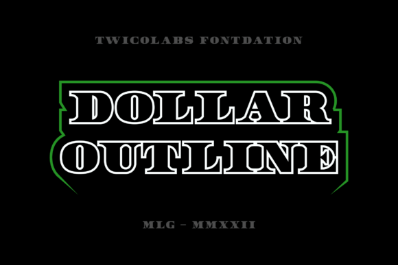 Dollar Outline Serif Font for Vintage Branding