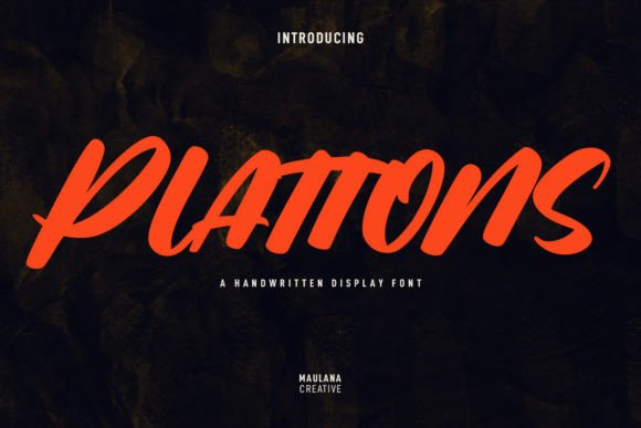Plattons: A Slanted Handwritten Display Font for Brand Personality